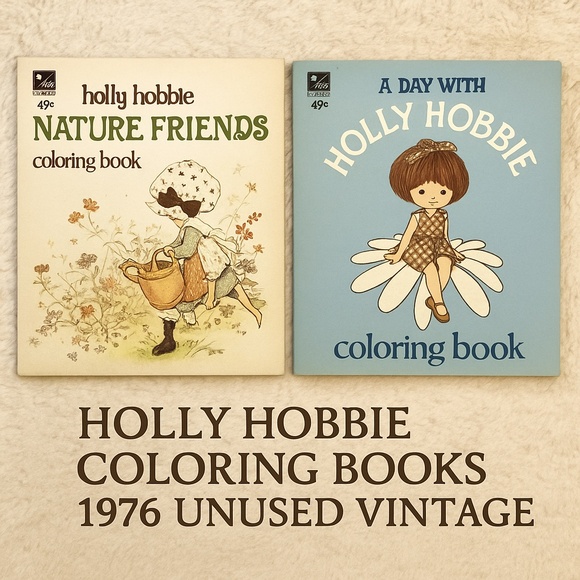 American Greetings Other - VINTAGE 1976 UNUSED Holly Hobbie Coloring Books Lot of 2 Rand McNally Set